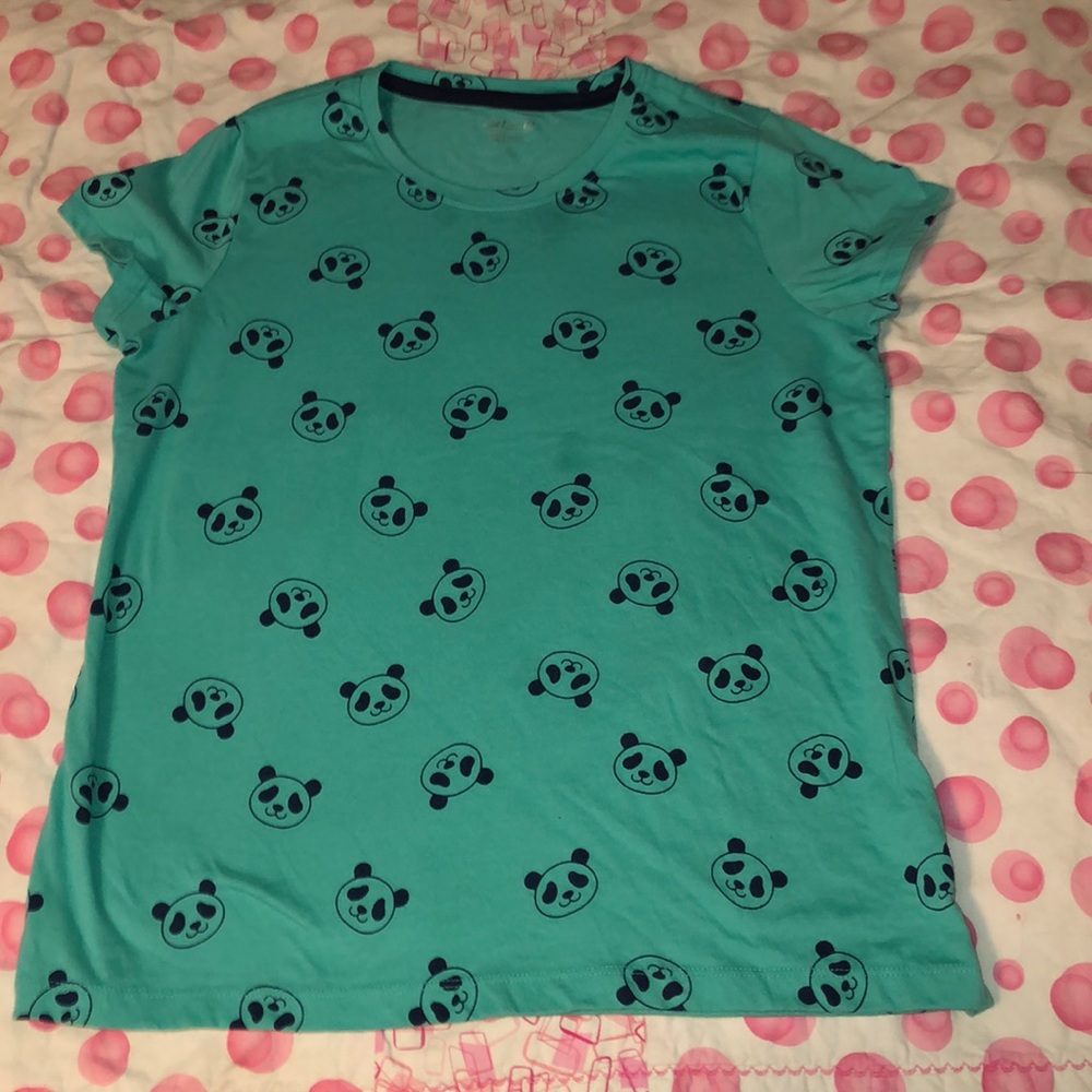 Teal panda T-shirt